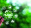 LCA, Life cycle assessment concept.LCA icon inside magnifier gla