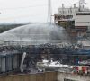 Löscharbeiten nach der Explosion im Chemiepark Leverkusen;