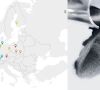 Karte von Europa mit Standorten für Produktion von Batteriematerial