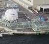 Das von Kawasaki gebaute Kobe LH2 Terminal mit dem kugelförmigen Flüssigwasserstoff-Speichertank.