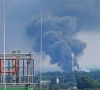 Rauchwolke über der Sondermüll-Verbrennungsanlage Leverkusen-Bürrig nach der Explosion am 27. Juli 2021.