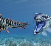 Dakosaurus attacks Dunkleosteus