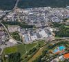 Luftbild des Chemieparks Gendorf, das ansässige Unternehmen Dyneon ist durch Schließung durch den Mutterkonzern 3M bedroht.