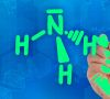 Ammoniak-Molekül in grün