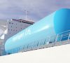 Wasserstoff-Tank auf einem Schiff