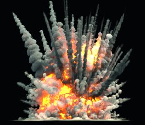 Big explosion on ground